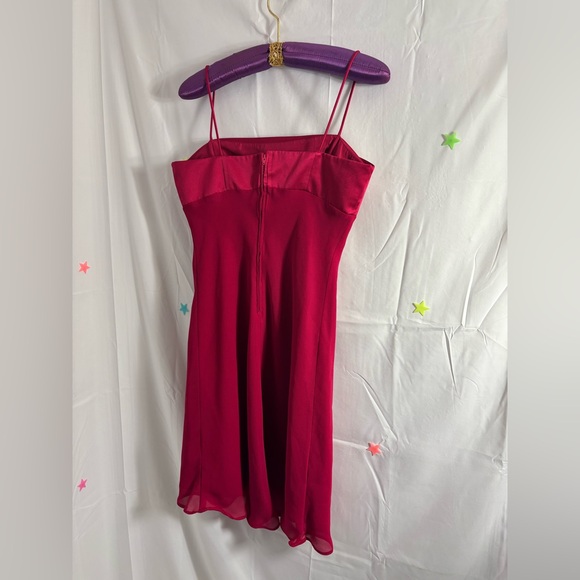 VTG Michaelangelo Fuchsia Satin Mini Gown Size 6 - Picture 2 of 14